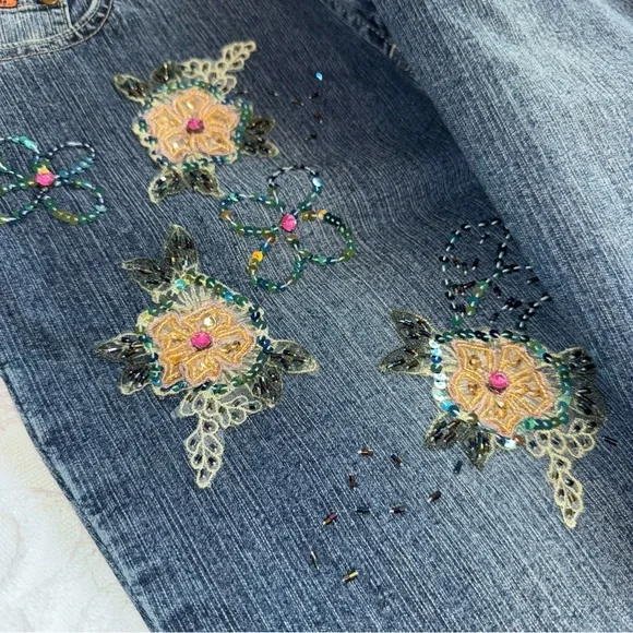 Vintage Daniel Y2K Floral Beaded Jeans - Picture 13 of 13